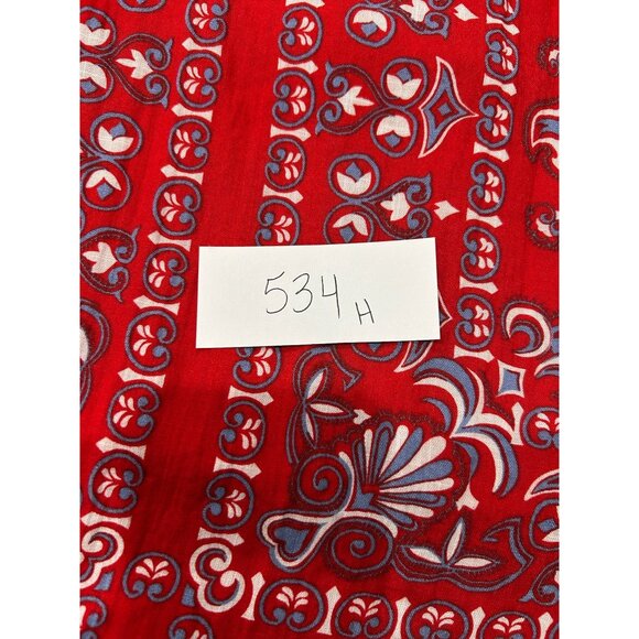 Skies are Blue Red Blue Boho Floral Print Dress Bell Sleeves Size Large - Picture 10 of 10